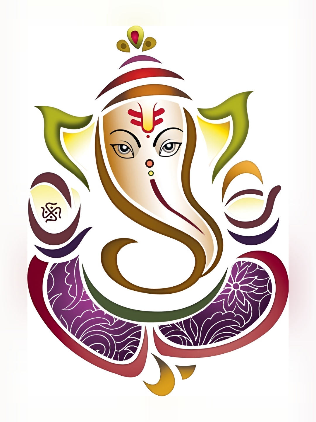 

Aquire Brown & Purple Ganesh Ji Printed Wall Sticker