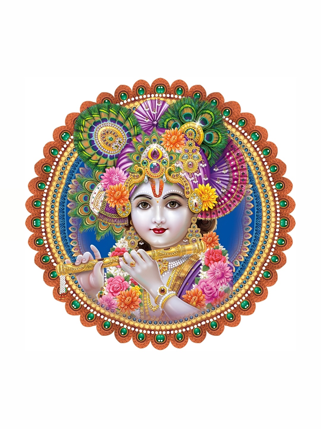 

Aquire Blue & White Shri Ladu Gopal Printed Wall Sticker