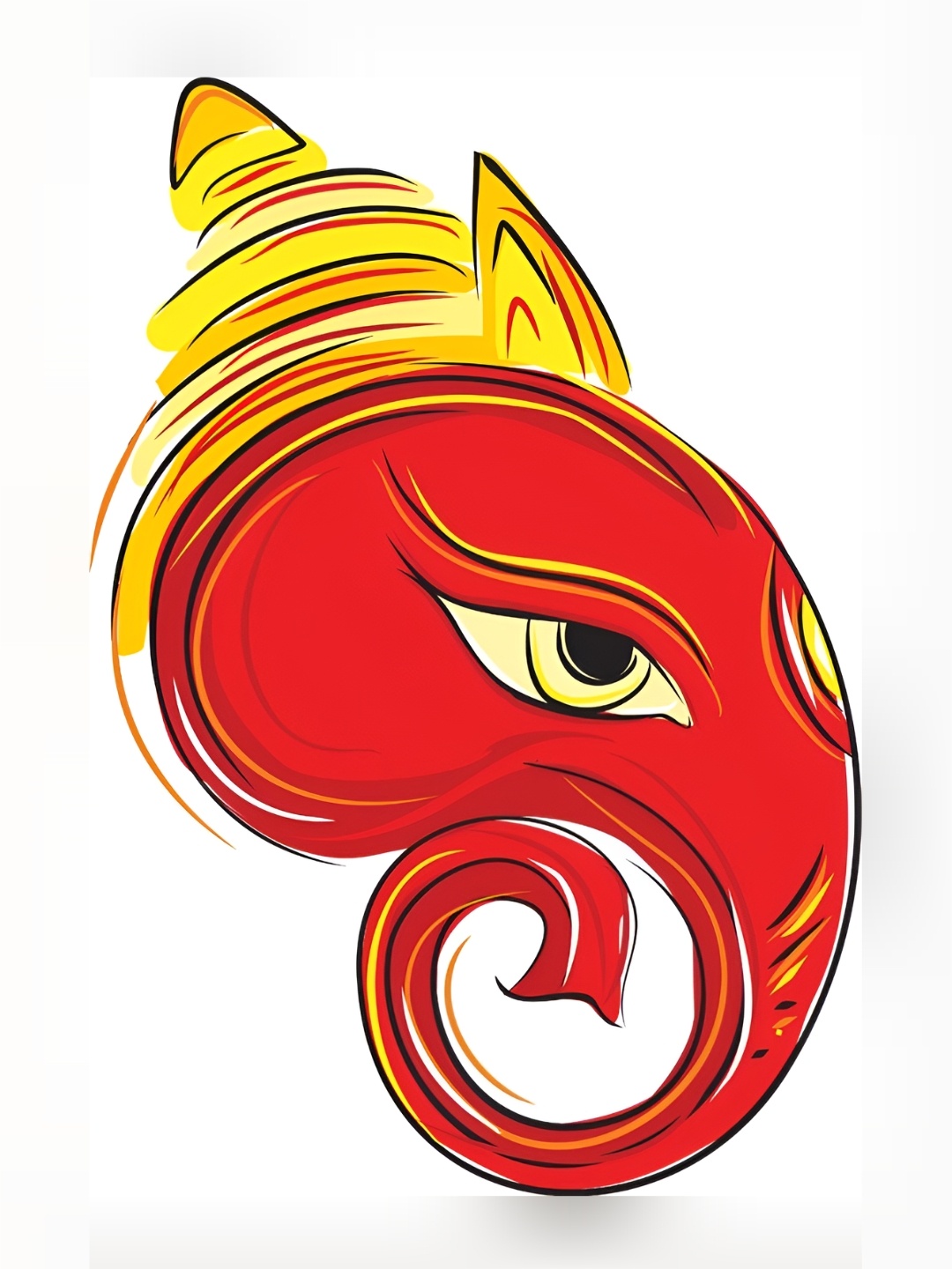 

Aquire Red & Yellow Ganesh Rudra Printed Wall Sticker