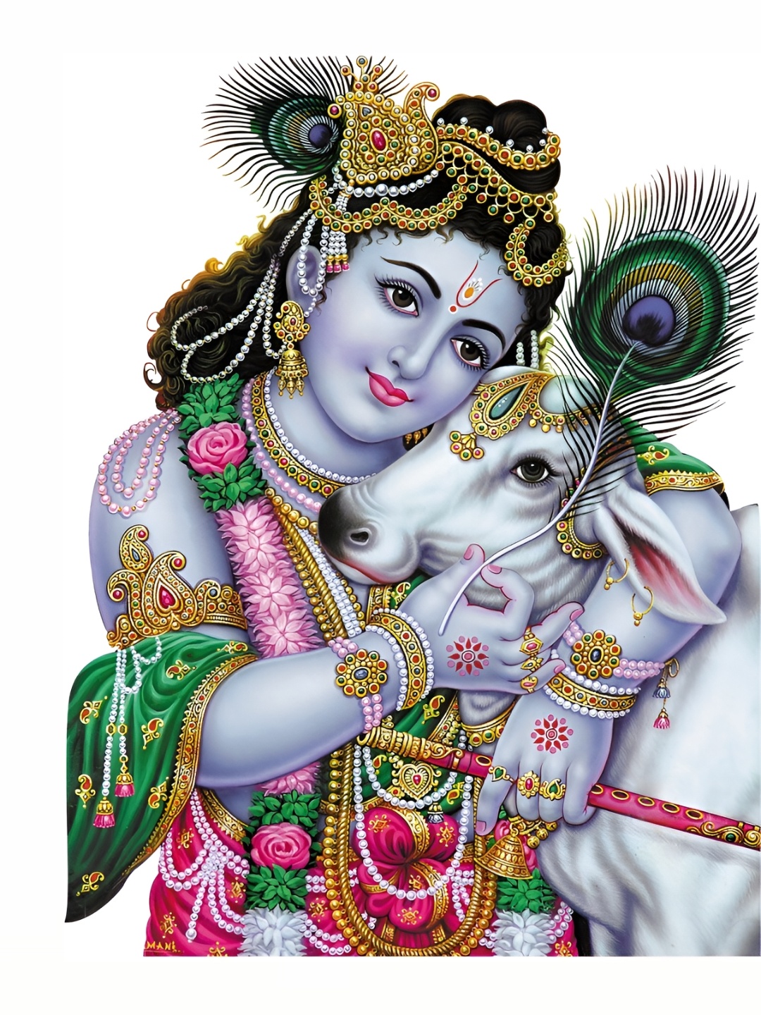 

Aquire Blue & Green Krishna Printed Wall Sticker