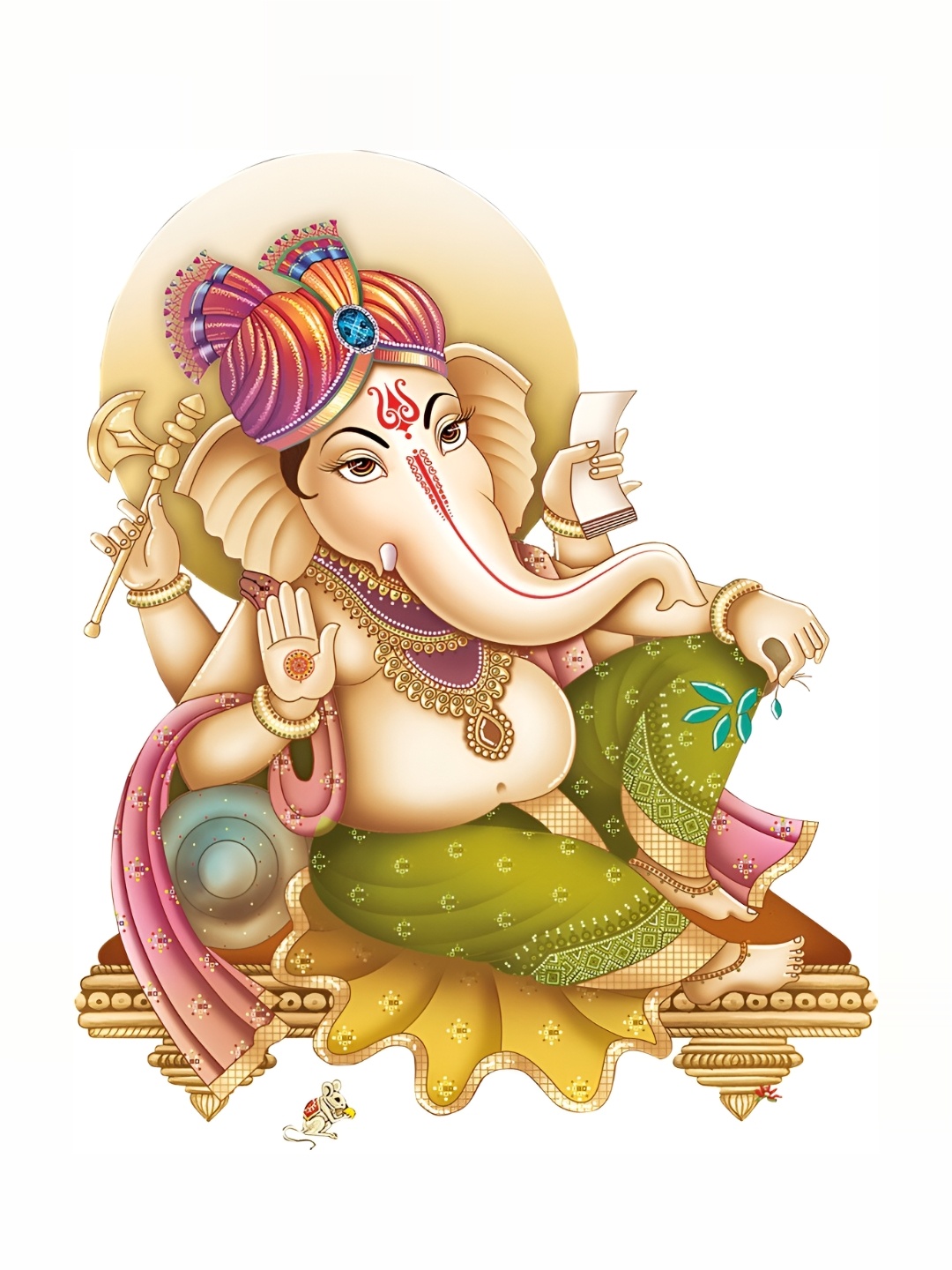 

Aquire Beige & Green Ganesha Printed Wall Sticker