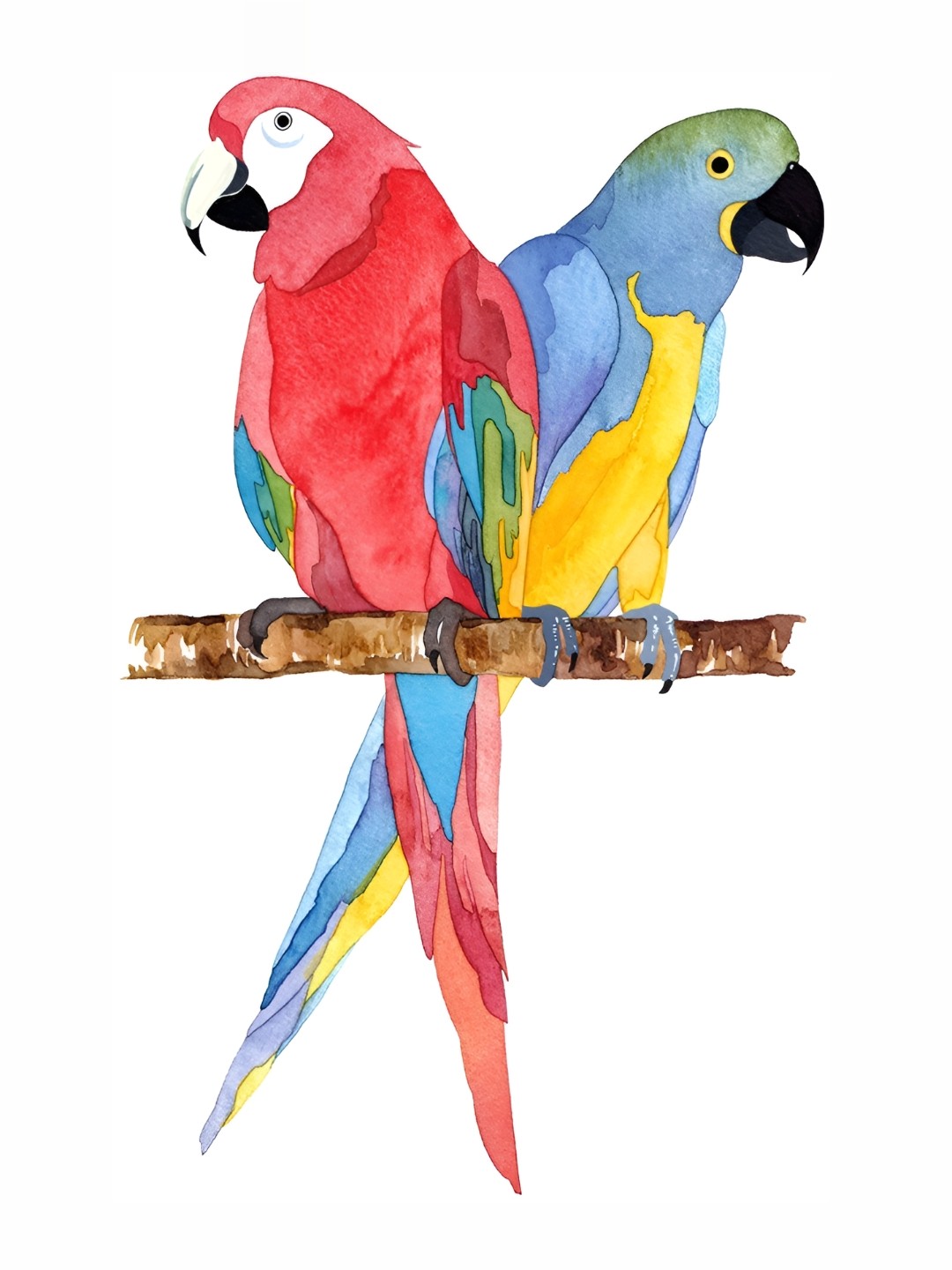 

Aquire god & god's Red & Blue Modern Art Parrot Printed Wallpaper