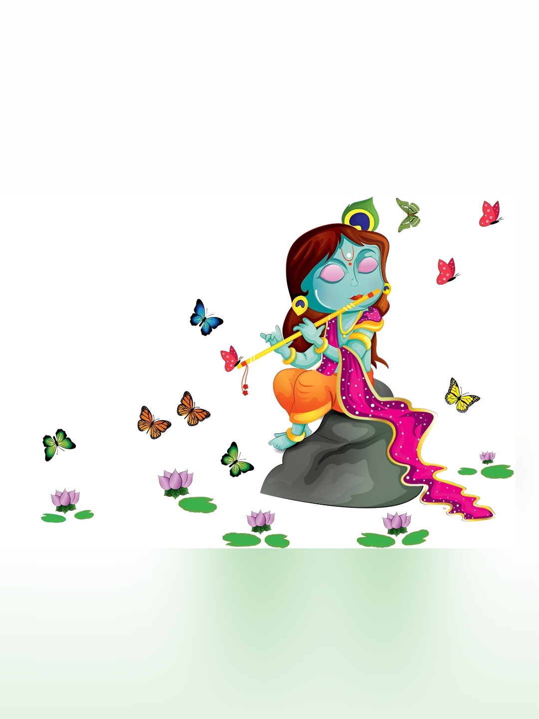 

Aquire Blue & Purple Krishna Printed Wall Sticker