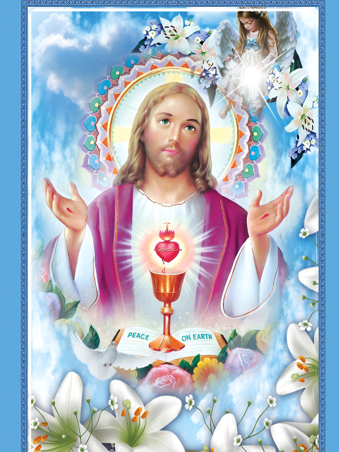 

Aquire Blue & Purple Jesus Printed Wall Sticker