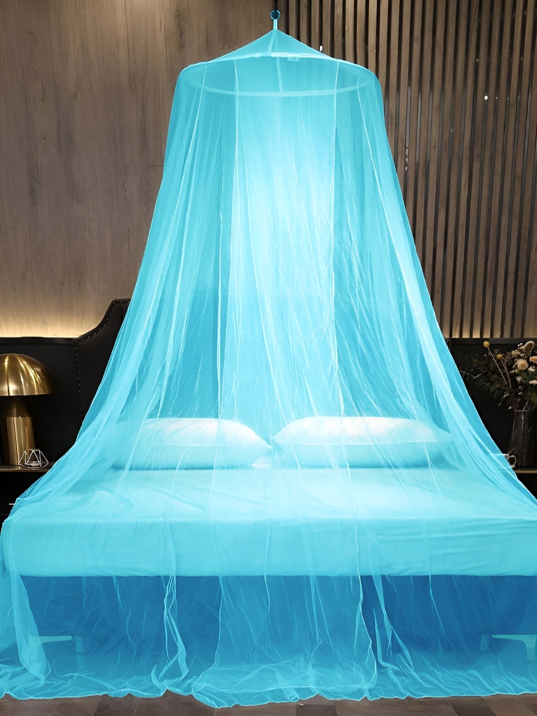 

MARUTI ENTERPRISE Blue King Size Hanging Washable Portable Mosquito Net