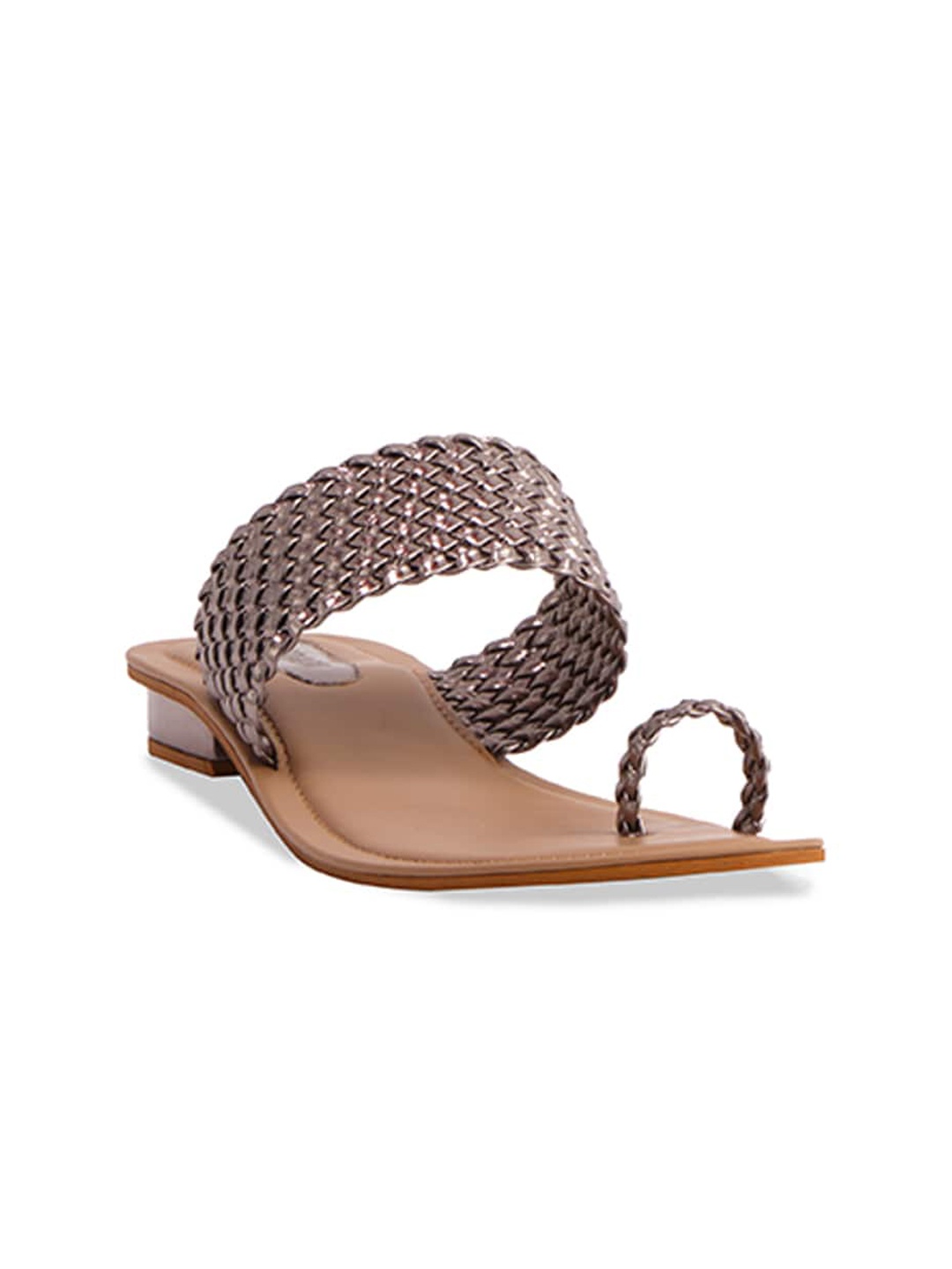 

ERIDANI Textured One Toe Flats, Grey