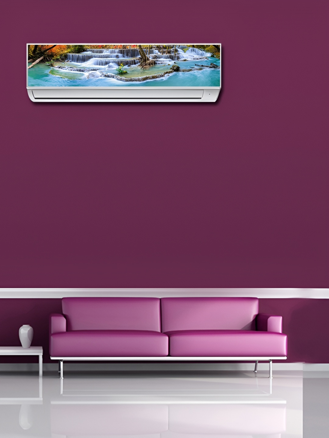 

Aquire Blue & White Waterfall Printed AC Sticker