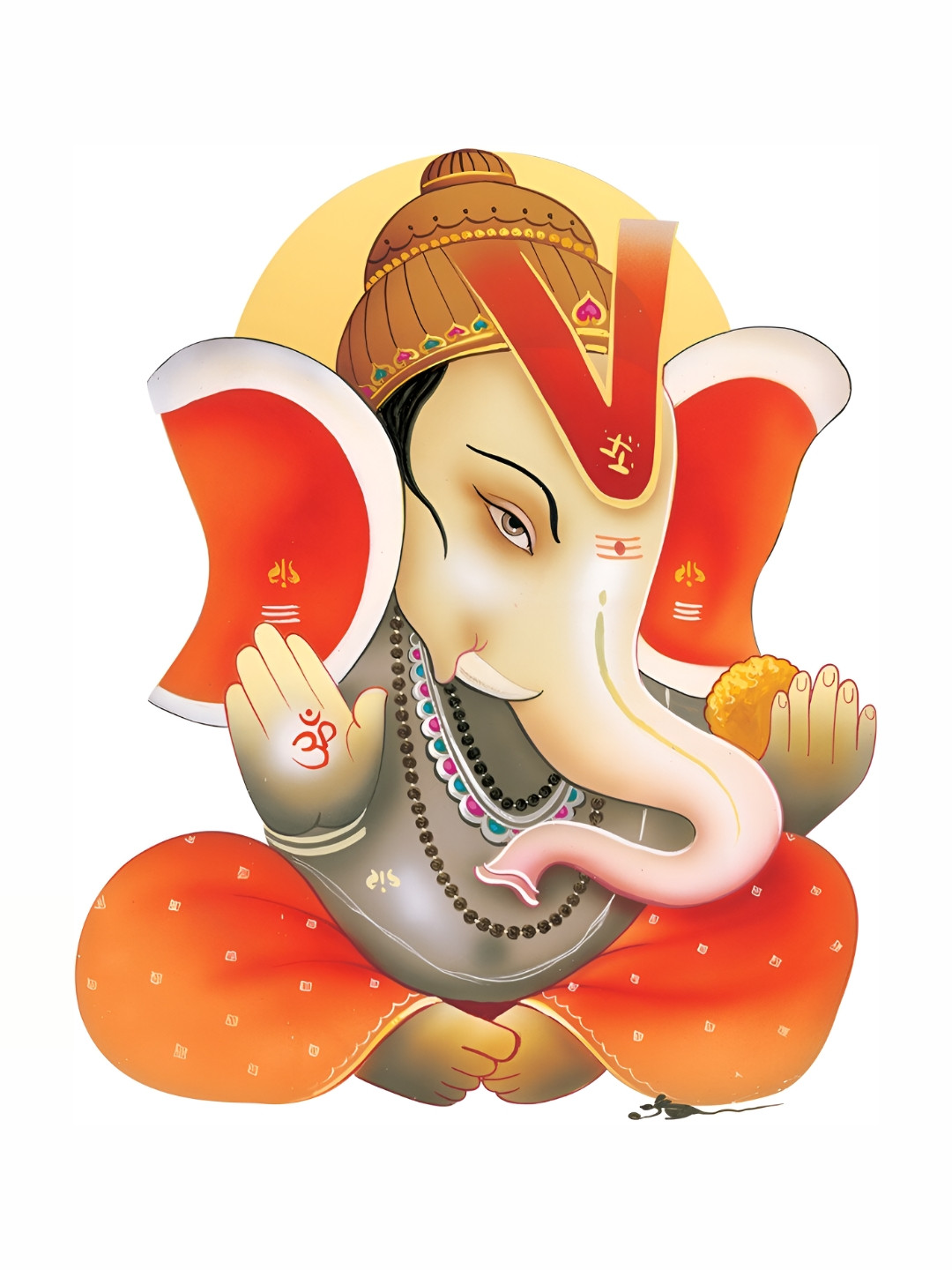 

Aquire Orange-Coloured & Grey Ganesha Printed Wall Sticker