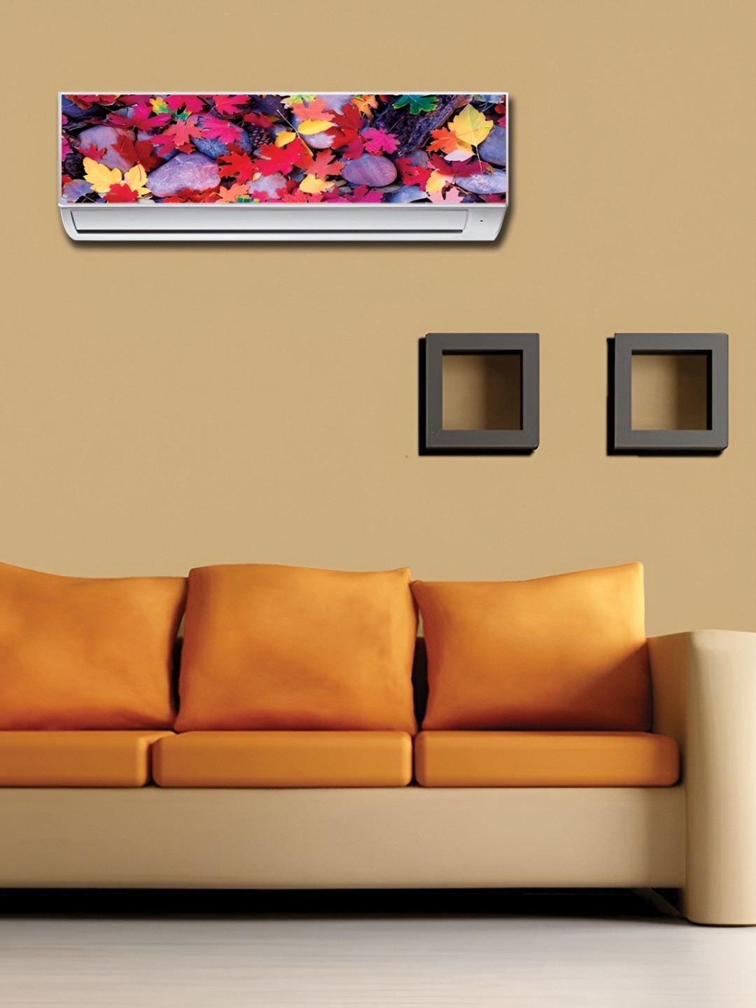 

Aquire Blue & Red Fall Leaves Printed Water Proof AC Stickers