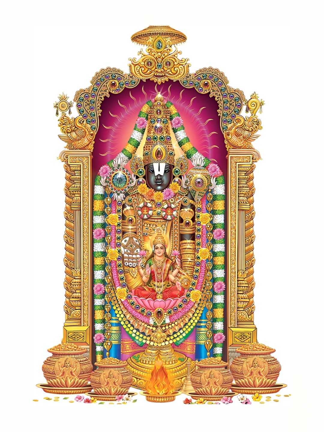 

Aquire Yellow & Purple Tirupati Bala Printed Wall Sticker