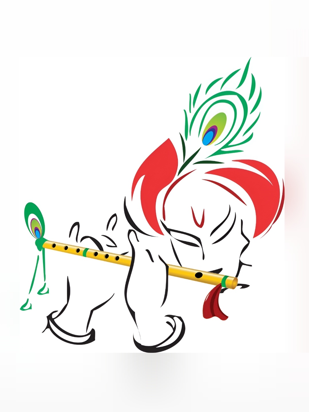

Aquire Black & Red Krishna Printed Waterproof Wall Sticker