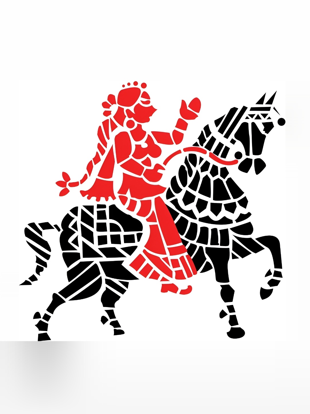 

Aquire God & God's Red & Black Rani Laxmi Bai Self Adhesive Wall Sticker