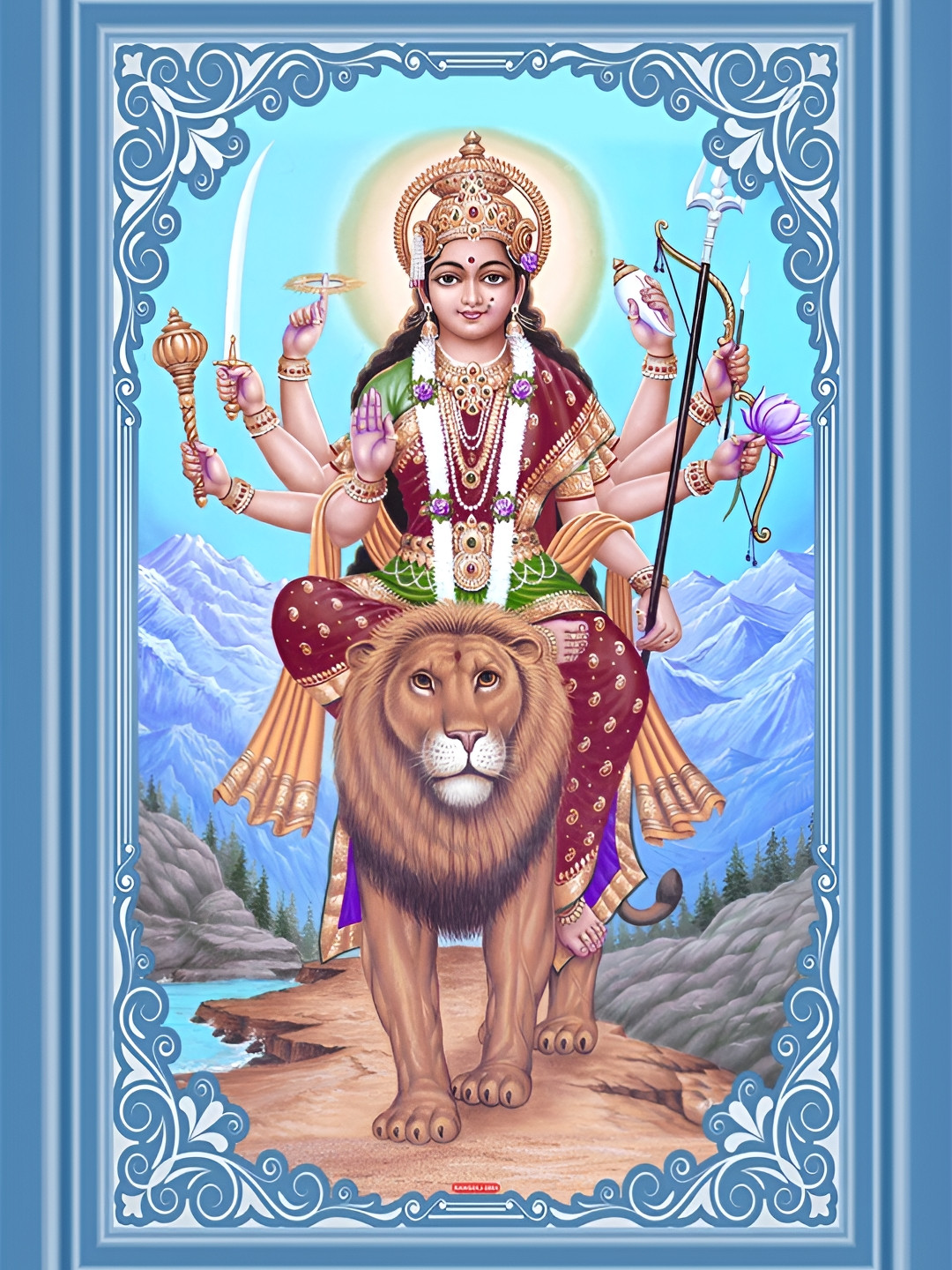 

Aquire Blue & Beige Sherawali Mata Religious Self-Adhesive Wall Stickers