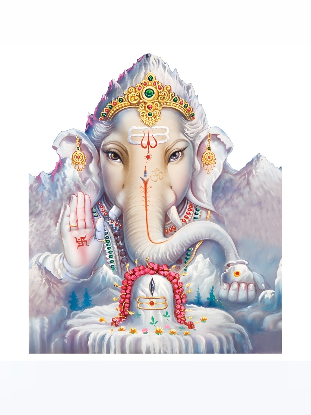 

Aquire God & God's Grey & Beige Lord Ganesh Printed Wallpaper