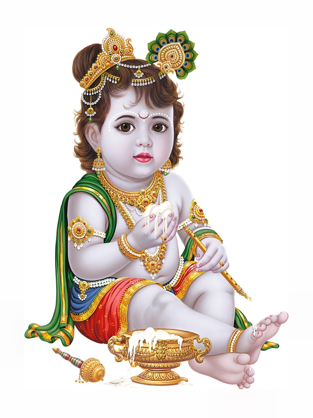 

Aquire Grey & Red Krishna Printed Wall Sticker