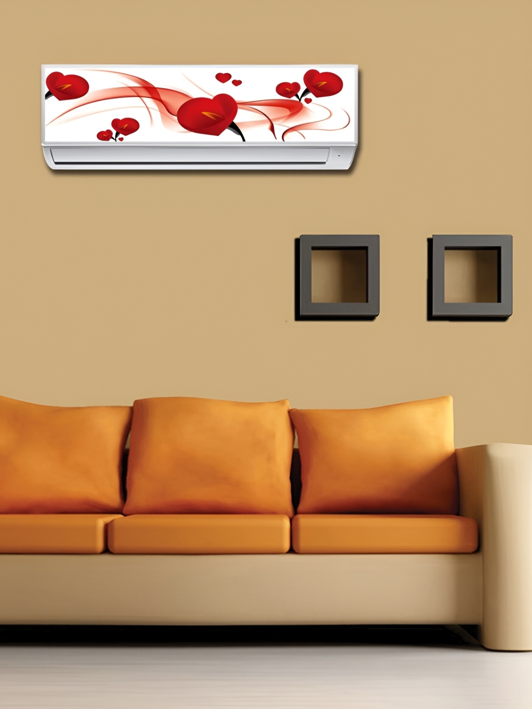 

Aquire RANGOLI Red & Black Heart-printed Air Conditioner Sticker