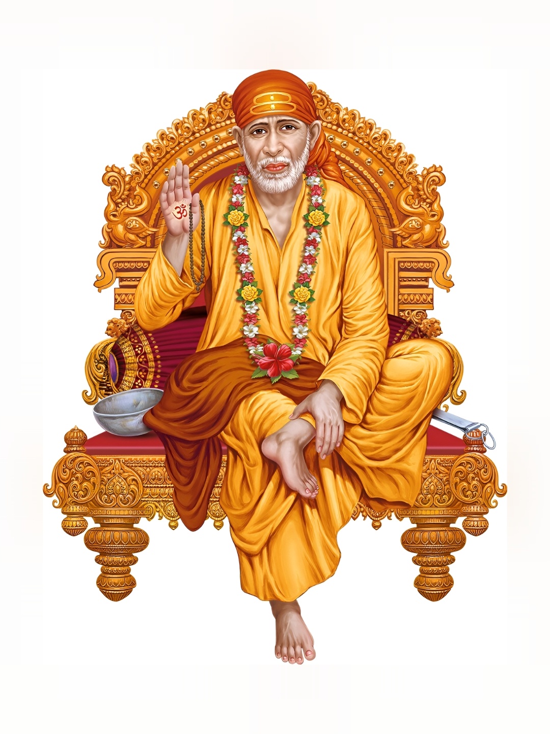 

Aquire Yellow & Brown Sai Baba Ji Printed Wall Sticker