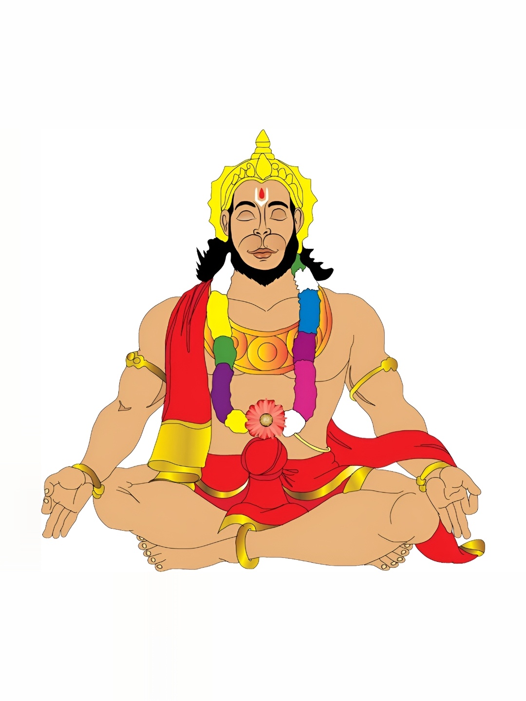 

Aquire Brown & Red Hanuman Ji Printed Wall Sticker