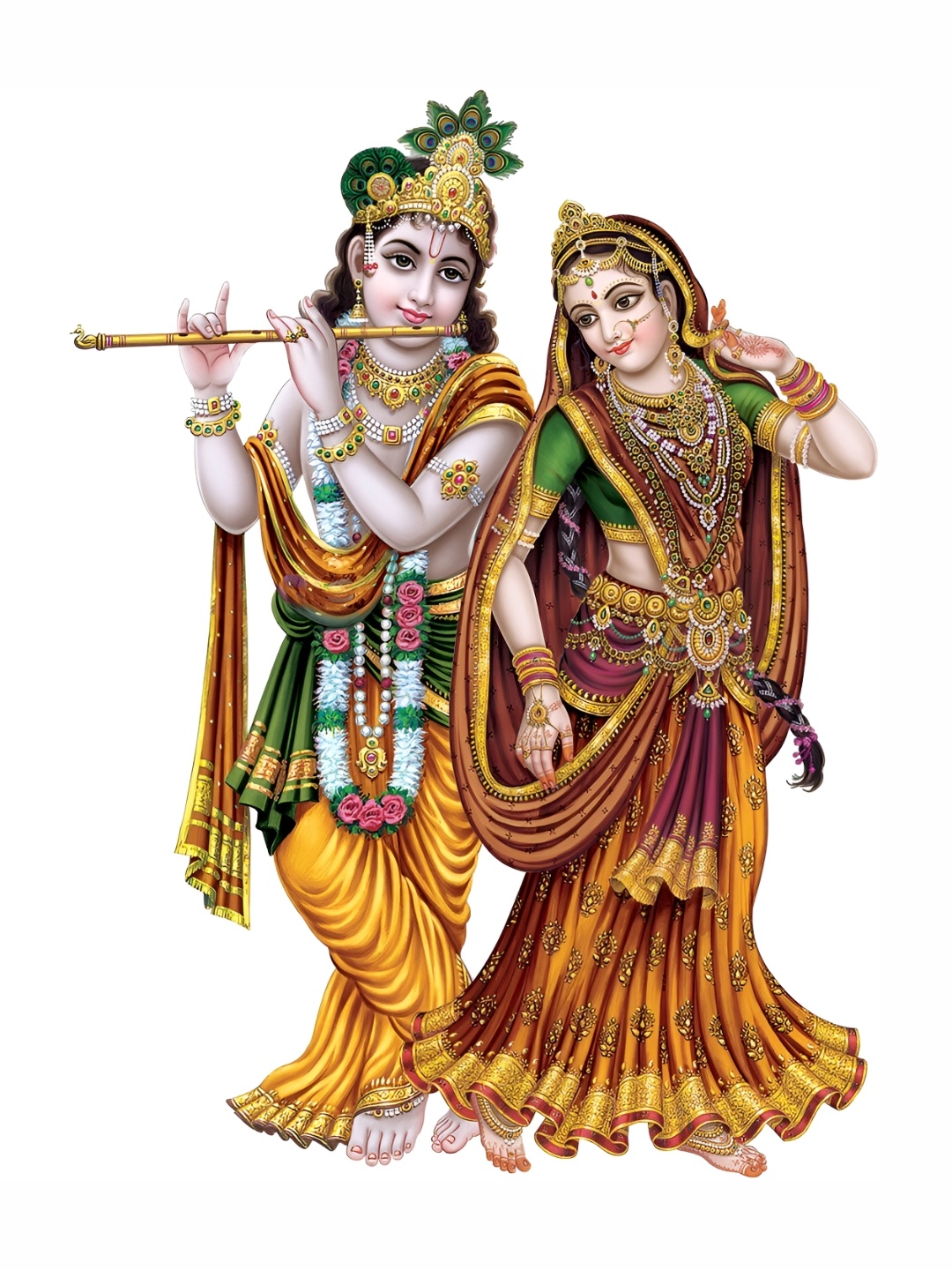 

Aquire god & god's Yellow & Purple Radha Krishna Printed Wallpaper