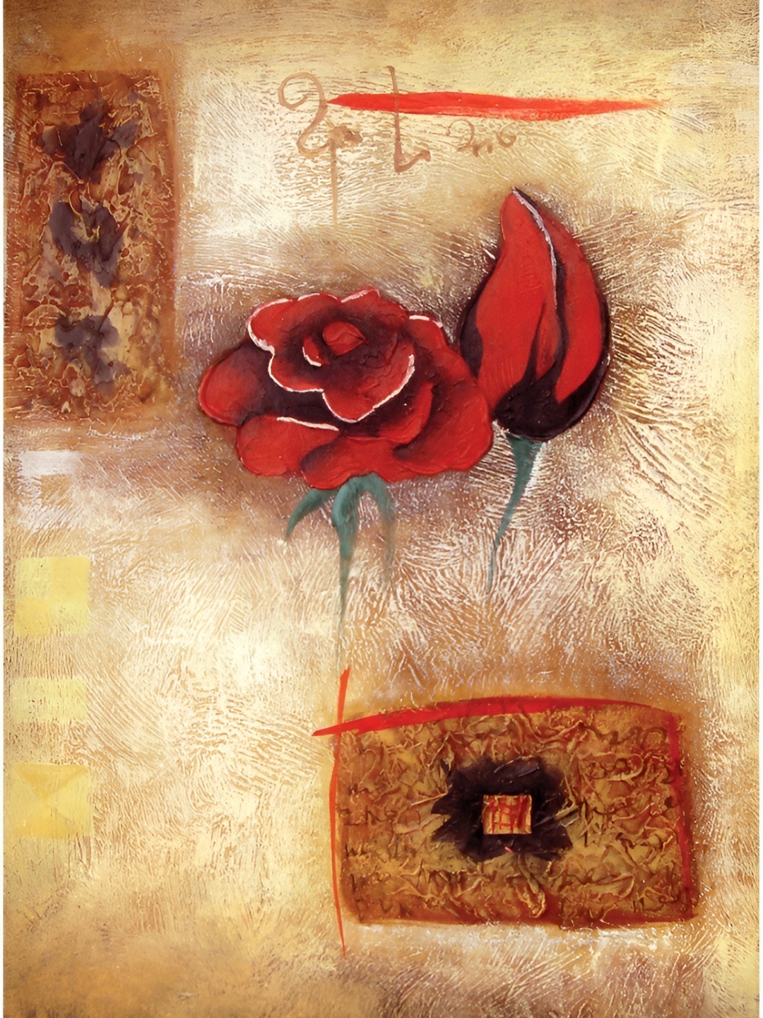 

Aquire Red & Green Floral Printed Wall Sticker