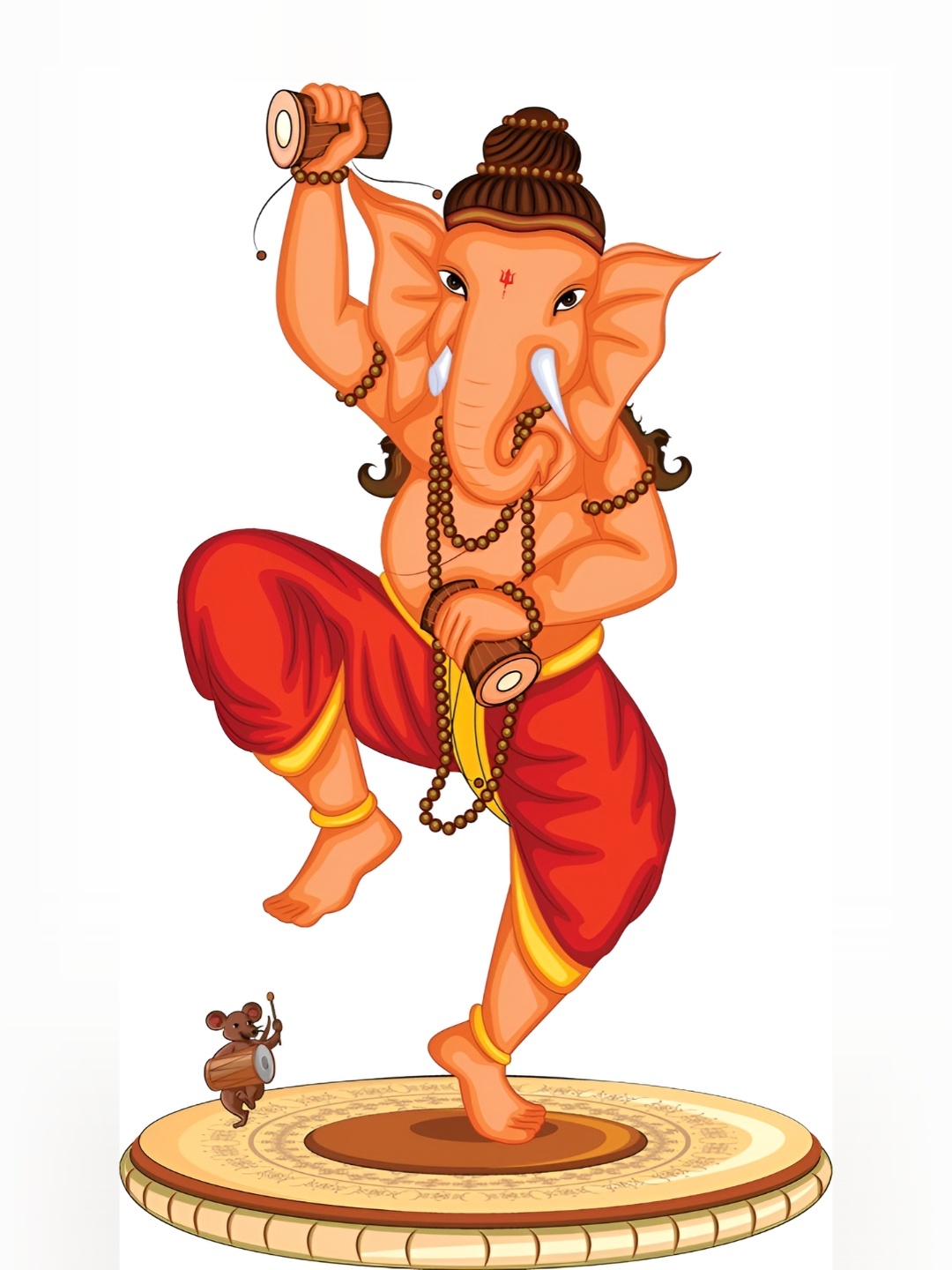 

Aquire Brown & Red Damru Ganesha Religious Printed Long Lasting Wall Stickers