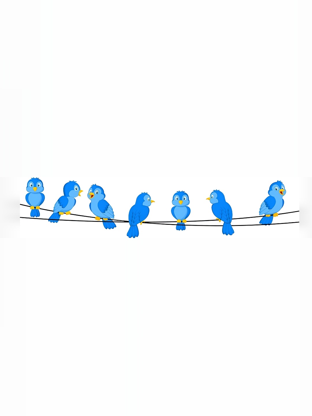 

Aquire Blue & Yellow Birds And Animals Self Adhesive Wall Sticker