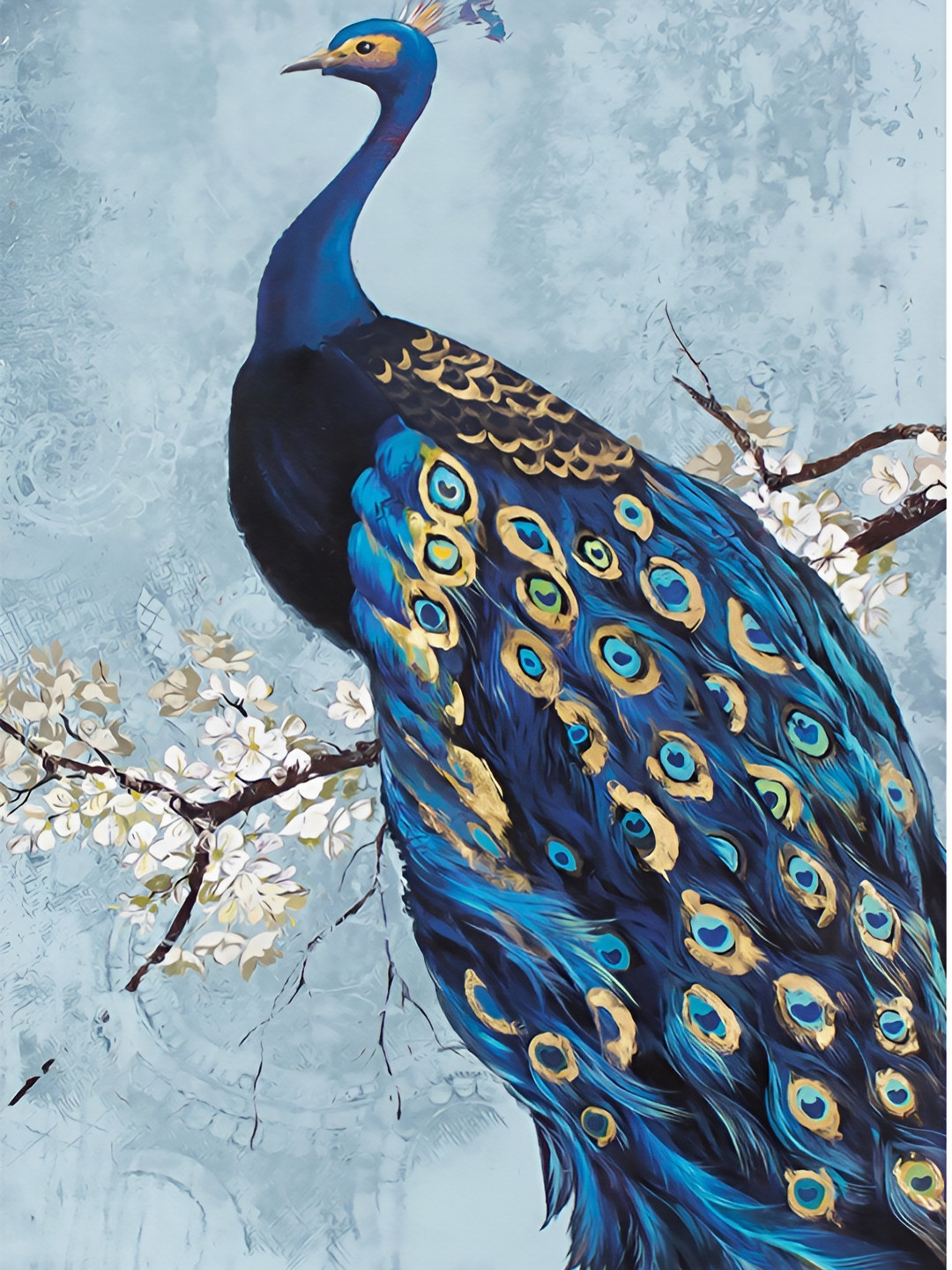 

Aquire Blue & Beige Peacock Printed Self-Adhesive Waterproof Wall Sticker