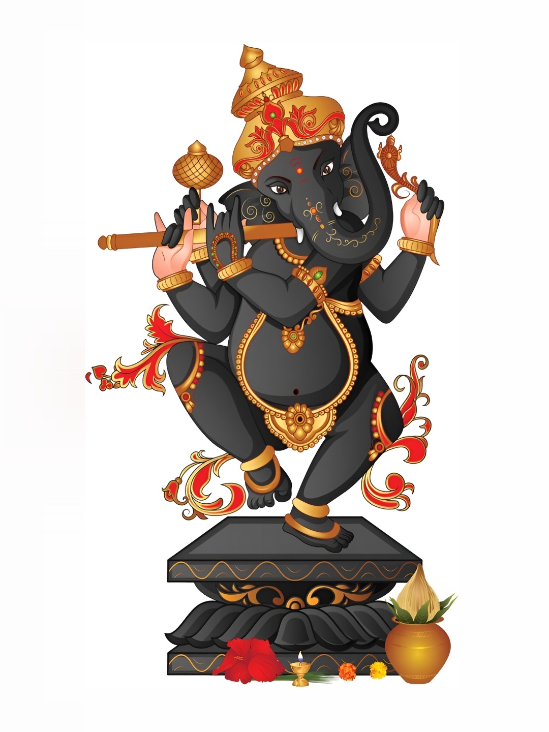 

Aquire Black & Red Ganesh Ji Waterproof Wall Sticker