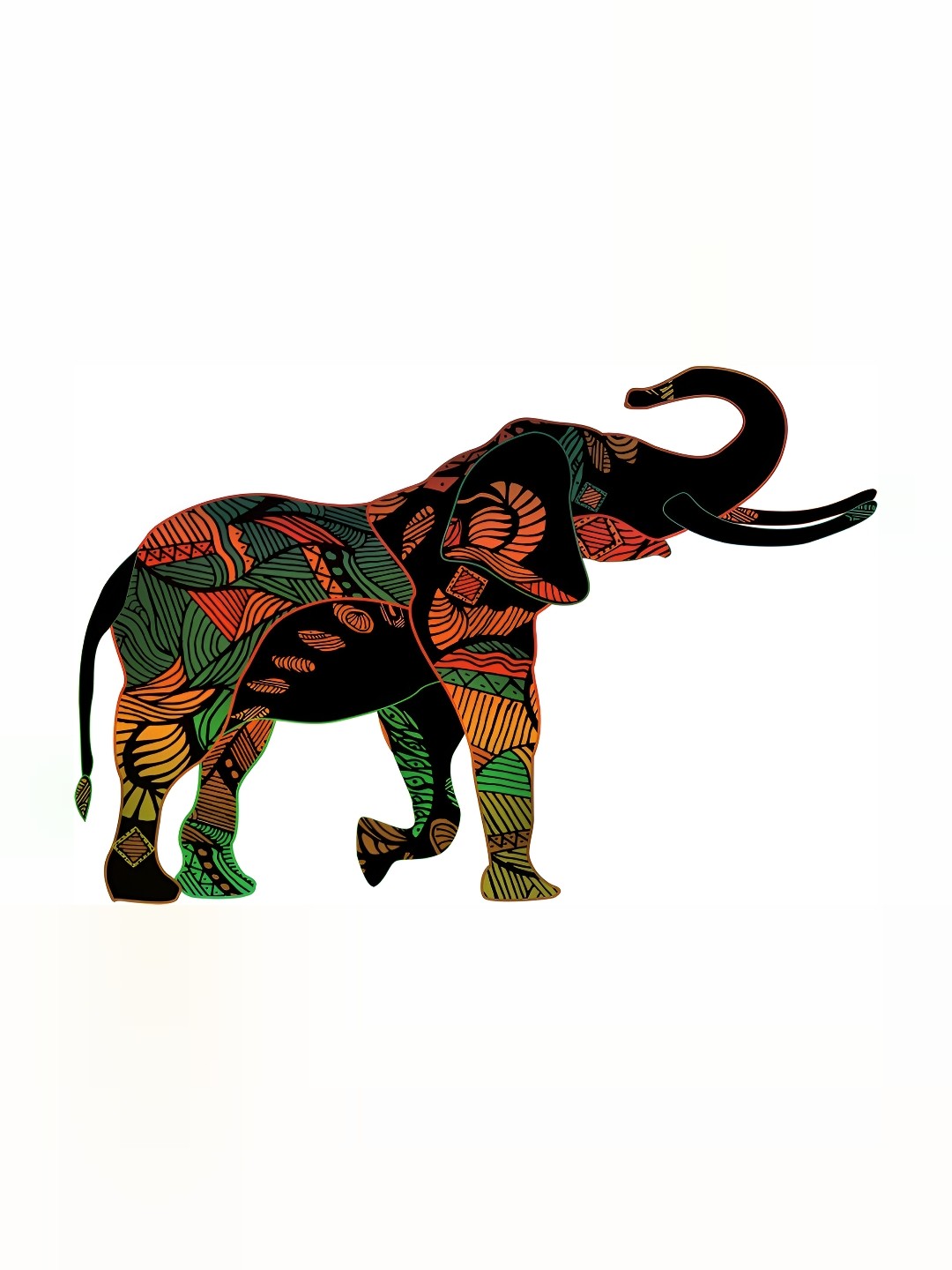 

Aquire Black & Red Elephant Printed Waterproof Wall Sticker