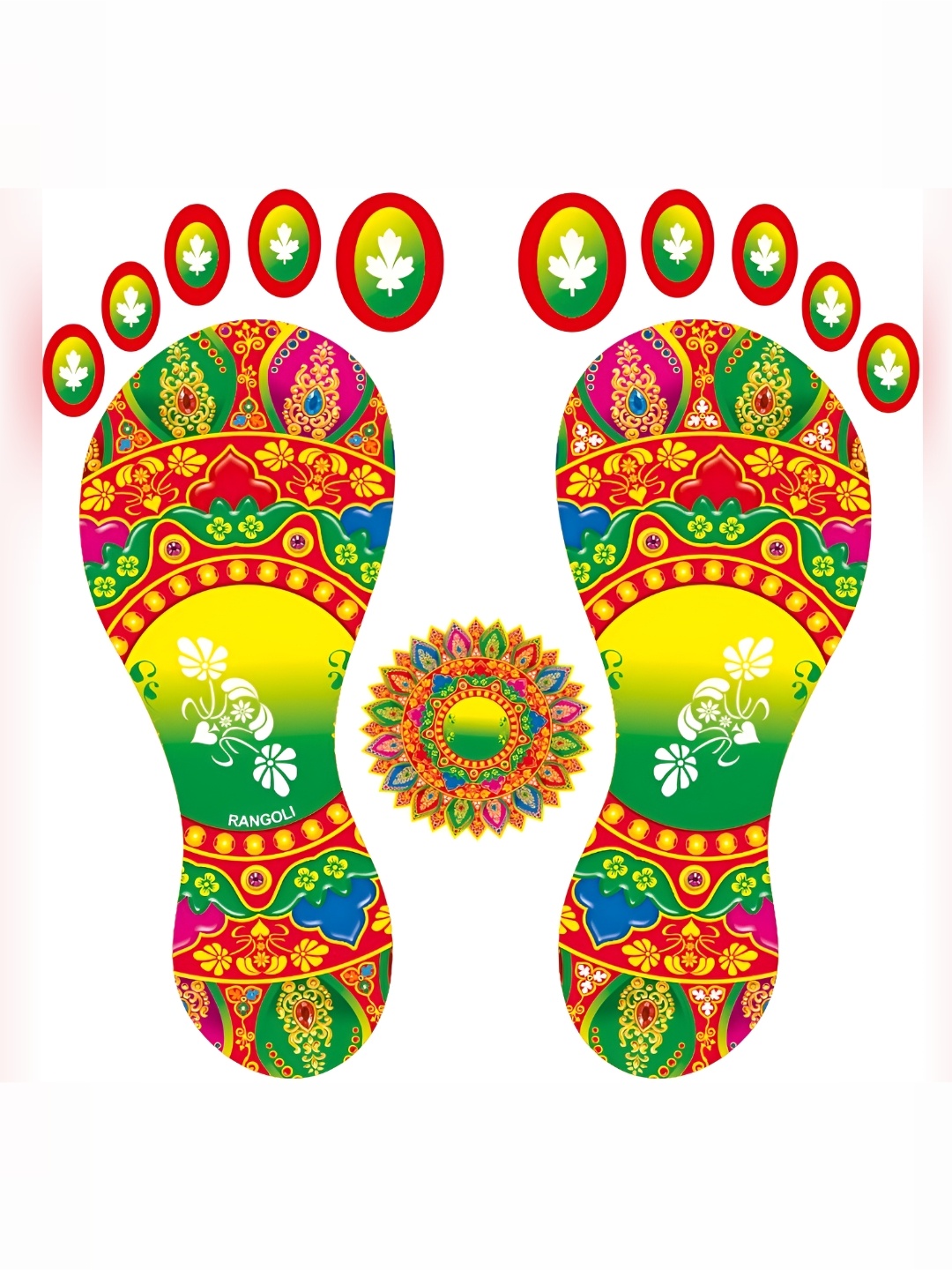 

Aquire Red & Green Laxmi Charan Printed Floor Sticker