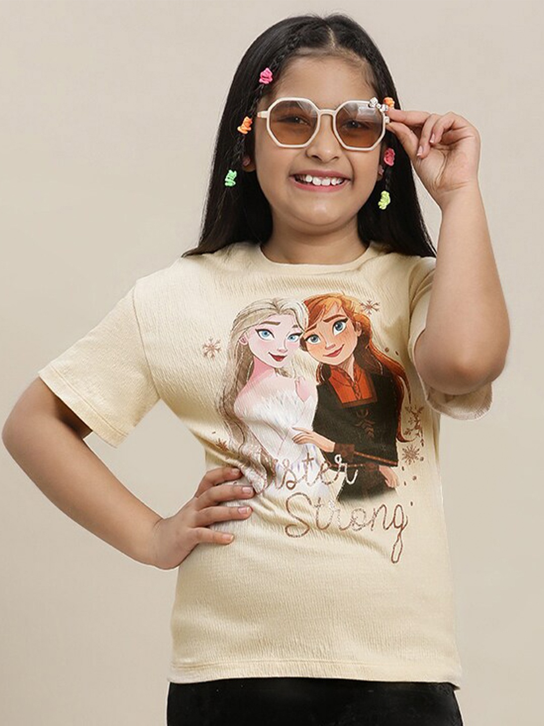 

Kids Ville Frozen Printed Pure Cotton Relaxed Fit T-Shirt, Brown