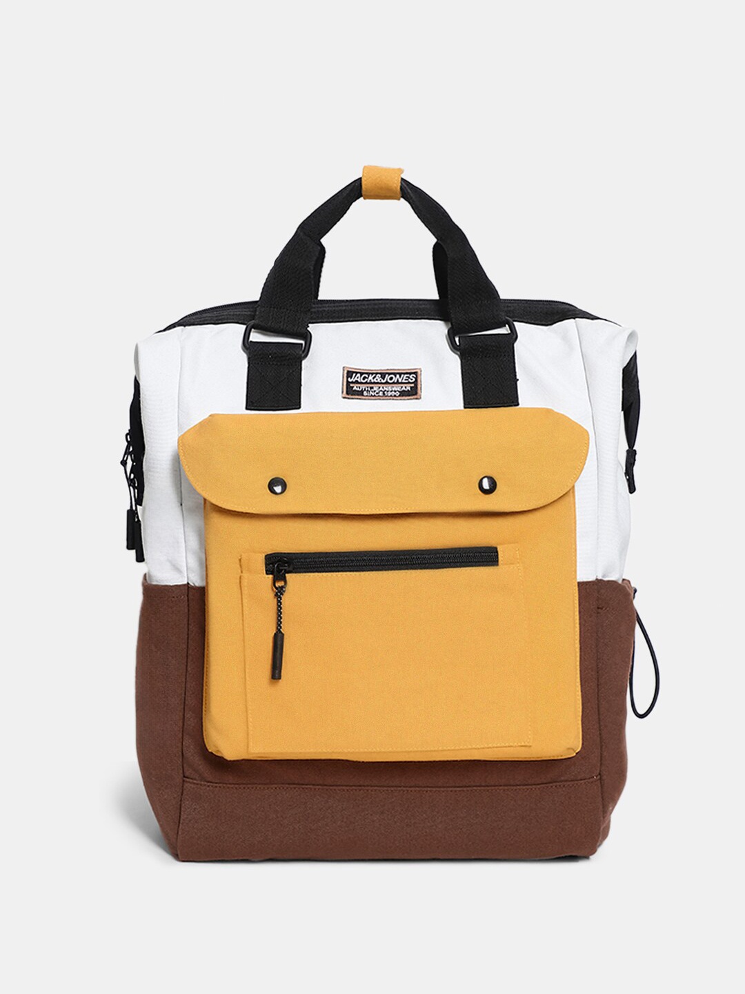 

Jack & Jones Men Colourblocked Backpack, White