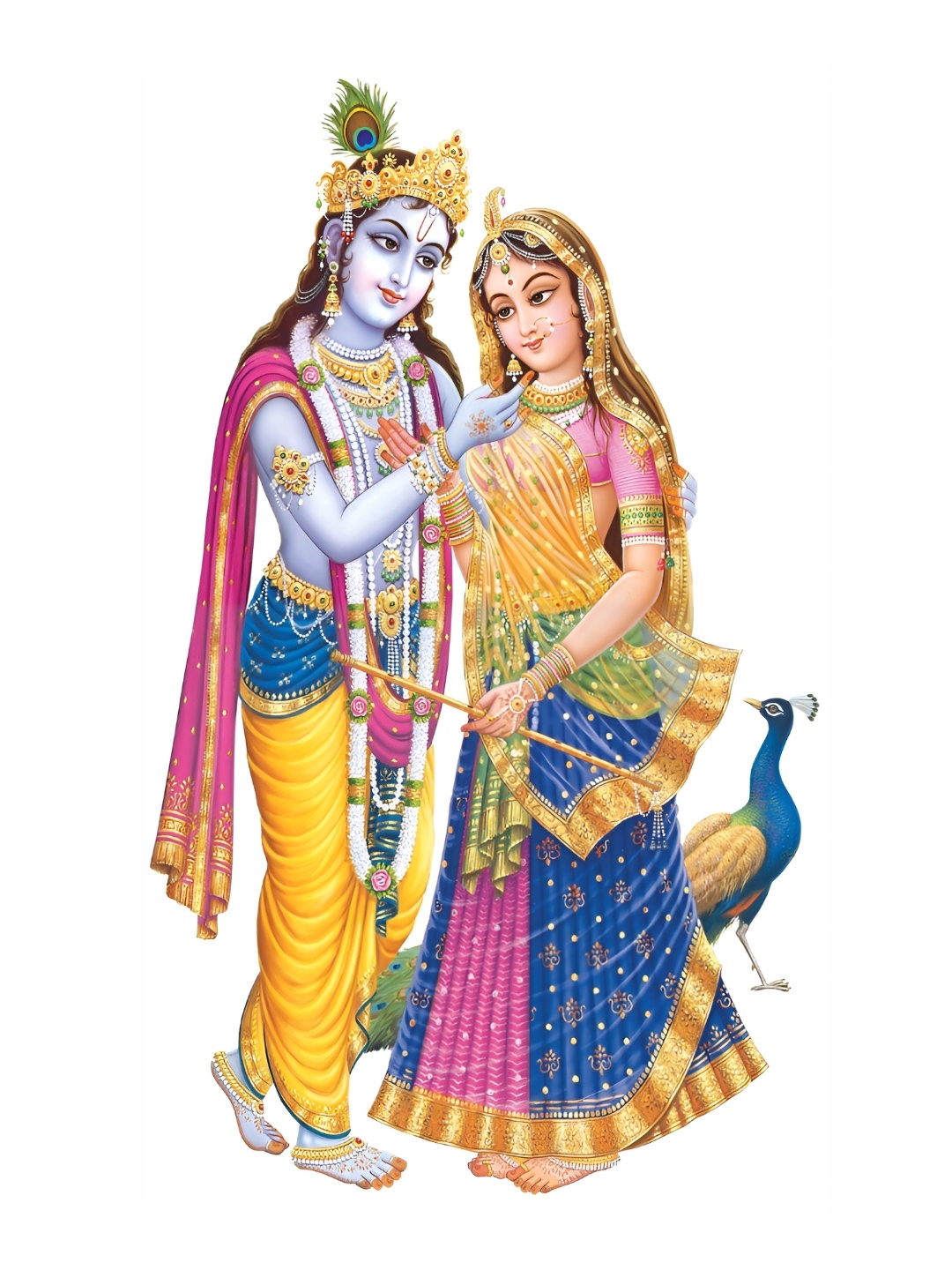 

Aquire Blue & Yellow Radha Krishna Religious Printed Long Lasting Wall Stickers