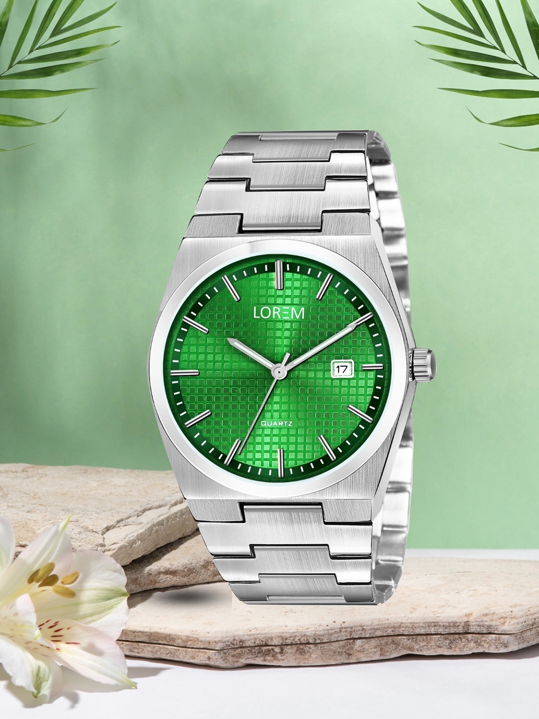 

LOREM Men Dial & Stainless Steel Bracelet Style Straps Analogue Watch LR160-CM, Green