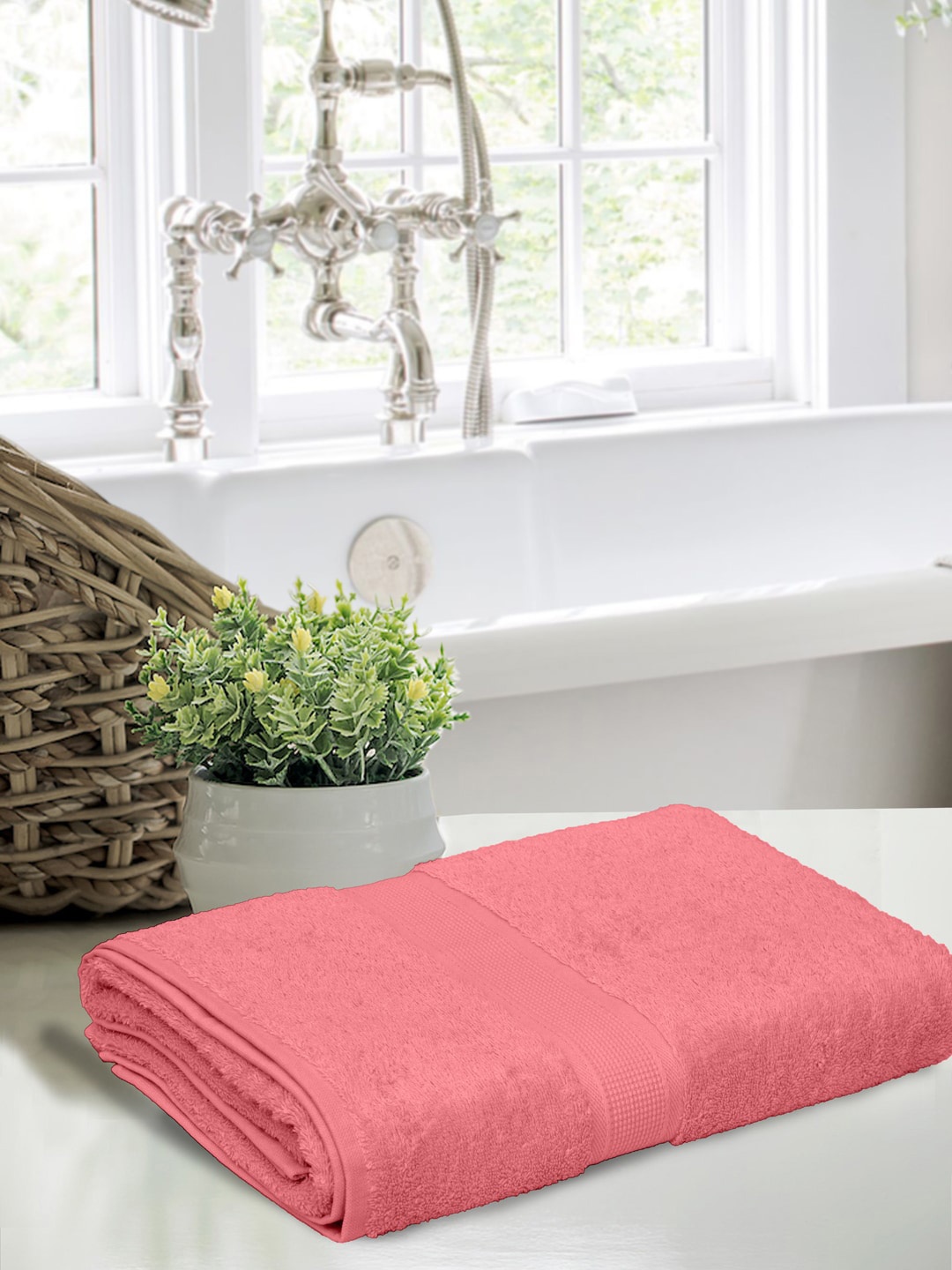 

BOMBAY DYEING Peach-Coloured Cotton 550 GSM Bath Towel