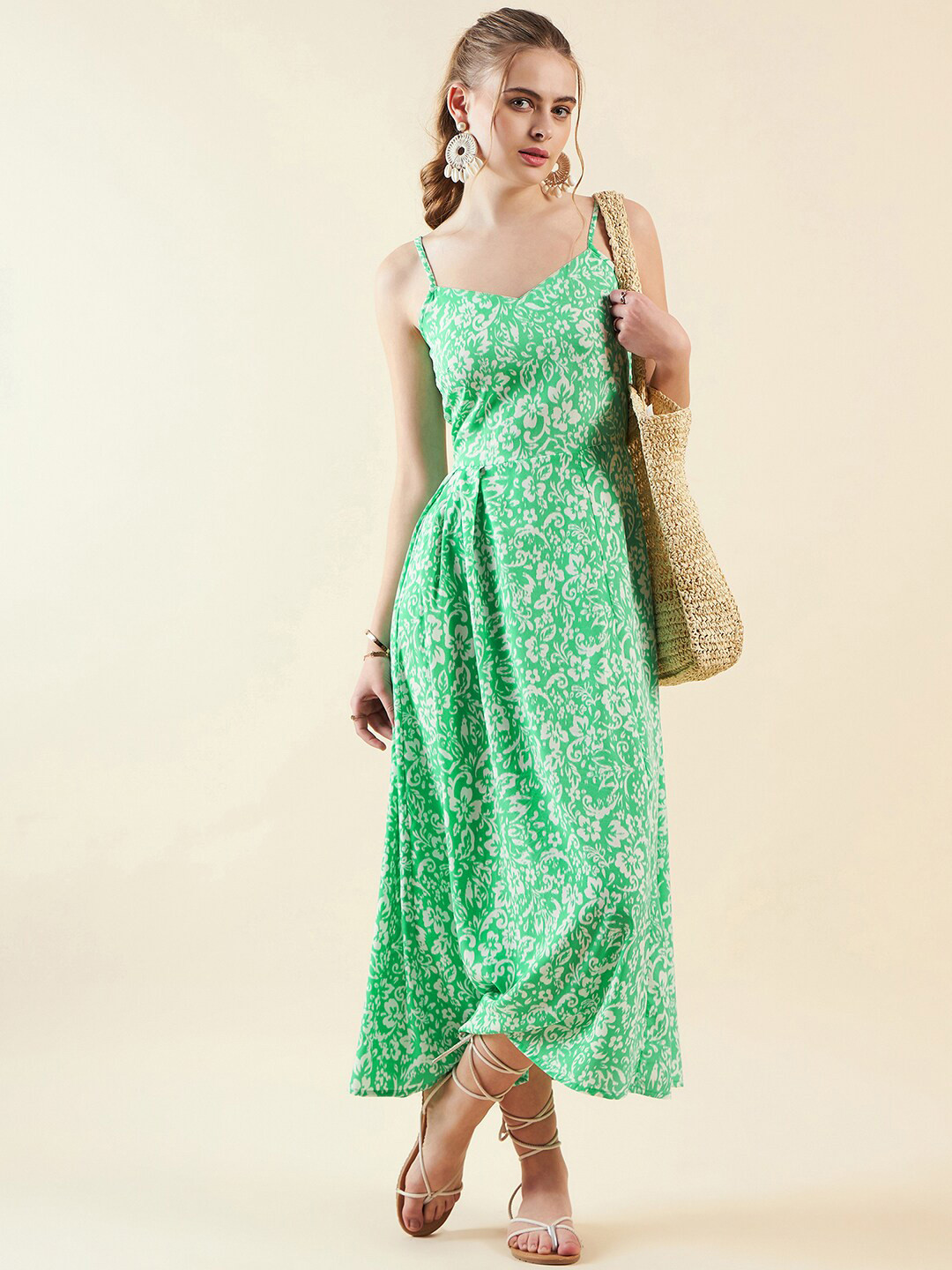 

Freehand by The Indian Garage Co Floral Print Maxi Dress, Green