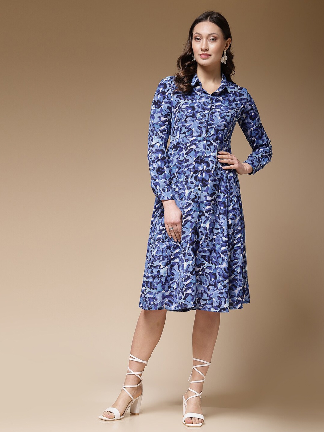 

Freehand by The Indian Garage Co Floral Print Shirt Dress, Blue