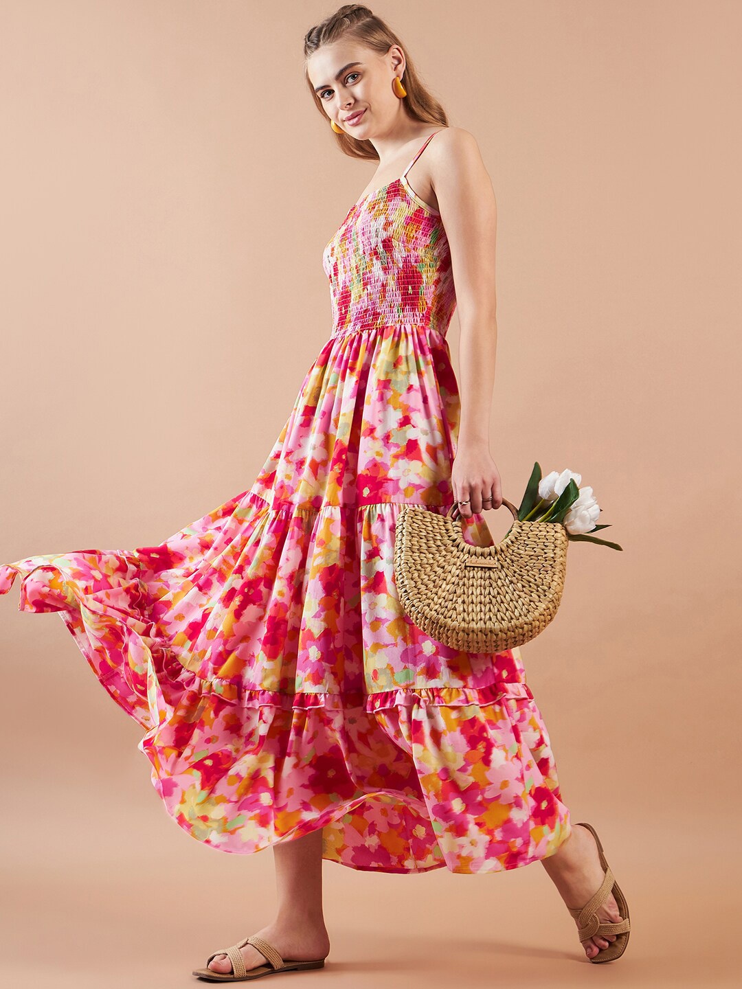 

Freehand by The Indian Garage Co Floral Printed Maxi Dress, Pink