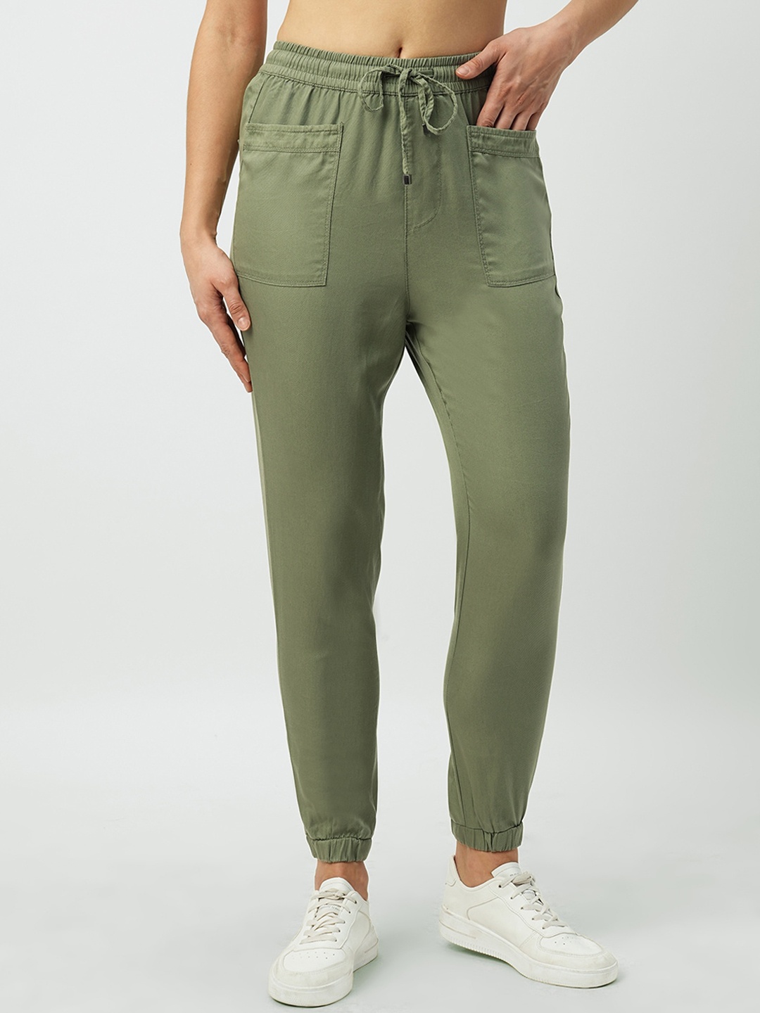 

Kraus Jeans Women Loose Fit High-Rise Jogger, Olive