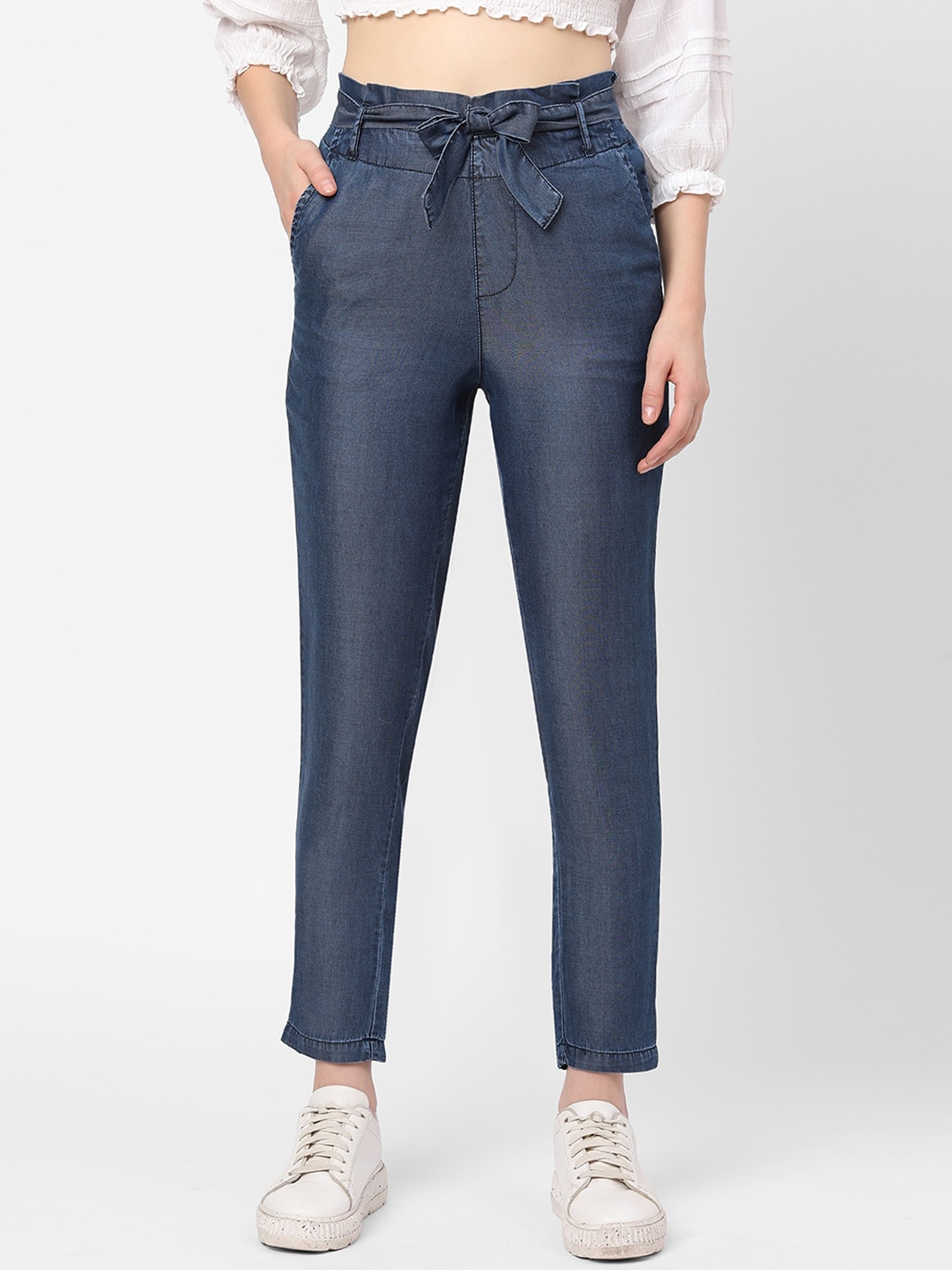 

Kraus Jeans Women Loose Fit High-Rise Trousers, Blue