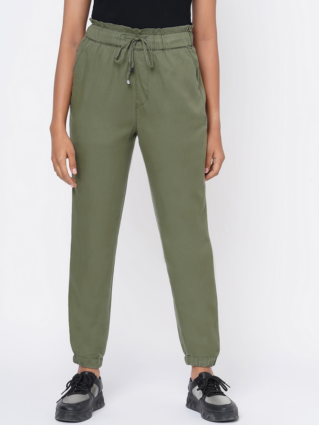 

Kraus Jeans Women Loose Fit High-Rise Jogger, Olive