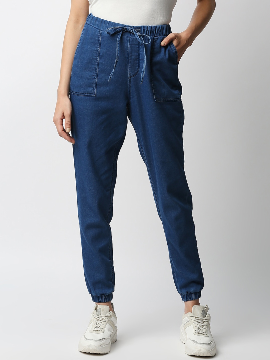 

Kraus Jeans Women Loose Fit High-Rise Joggers, Blue