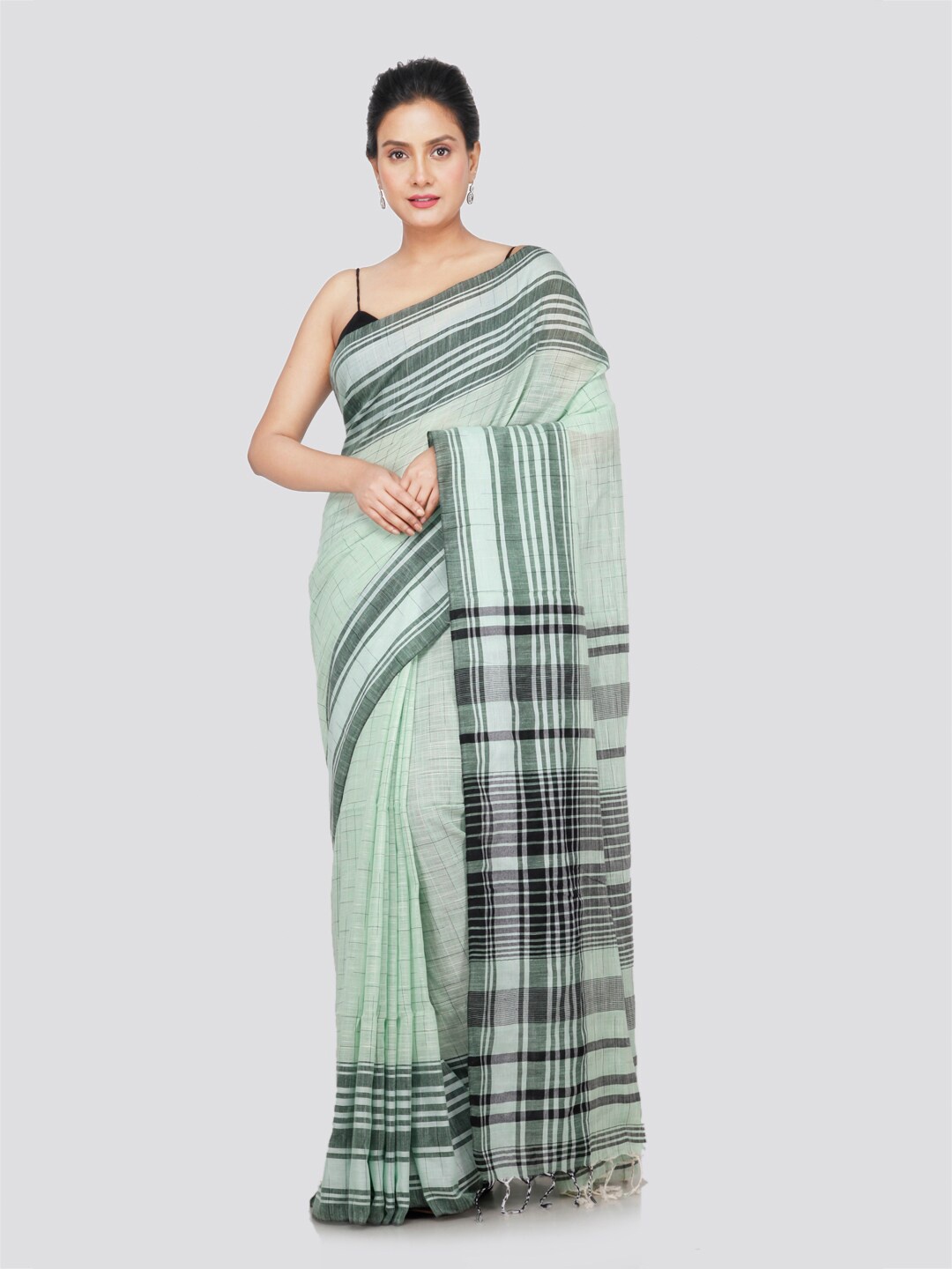 

PinkLoom Woven Design Pure Cotton Saree, Green