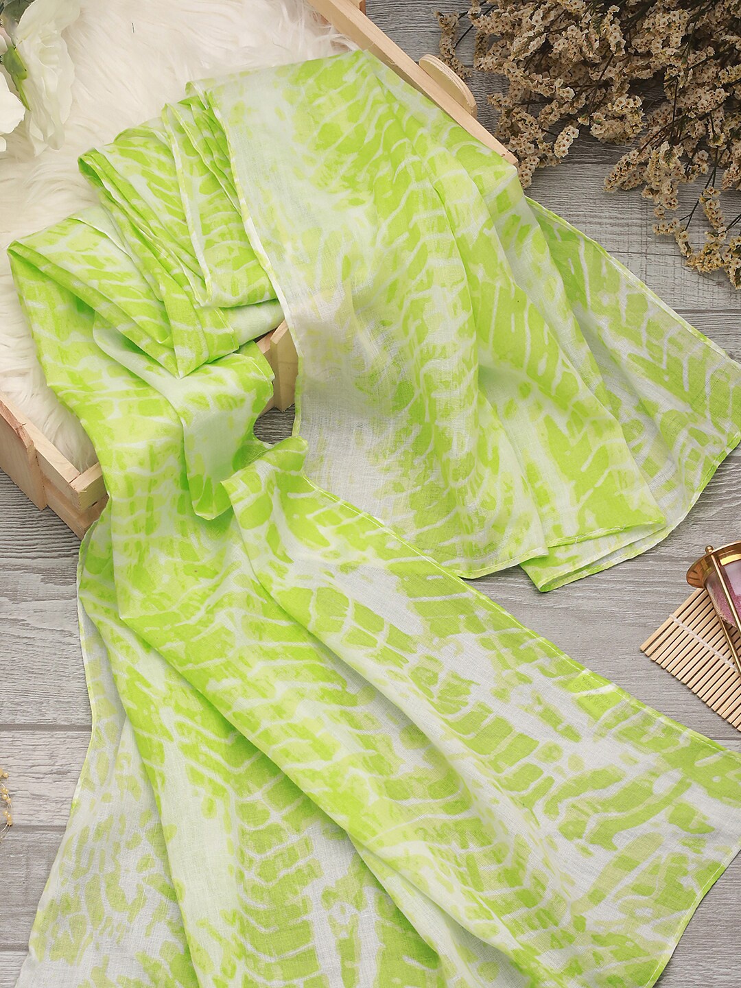 

CrossKulture Printed Cotton Scarf, Green