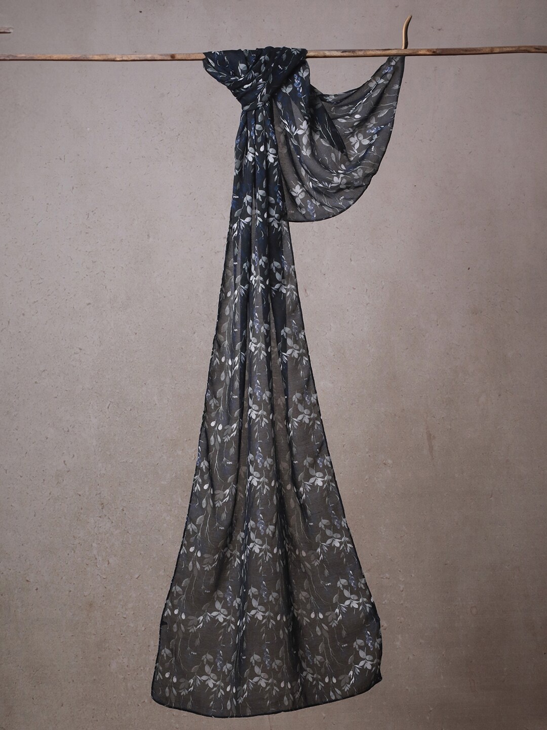 

CrossKulture Floral Printed Scarf, Black