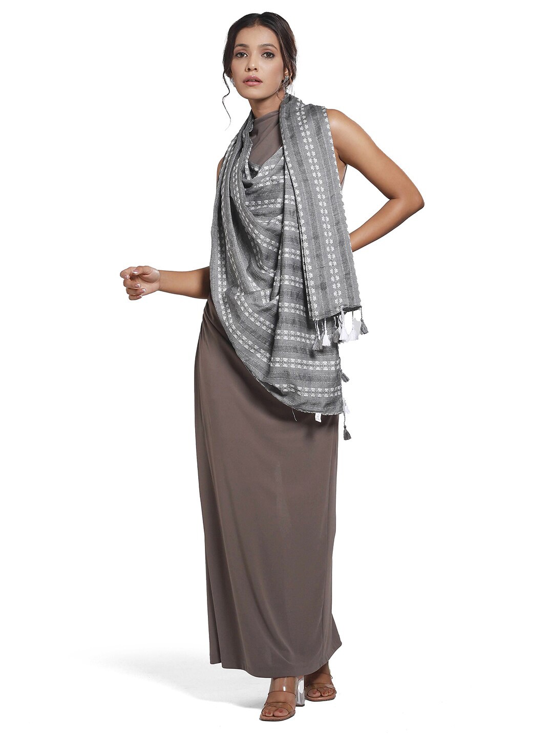 

CrossKulture Women Printed Scarf, Grey