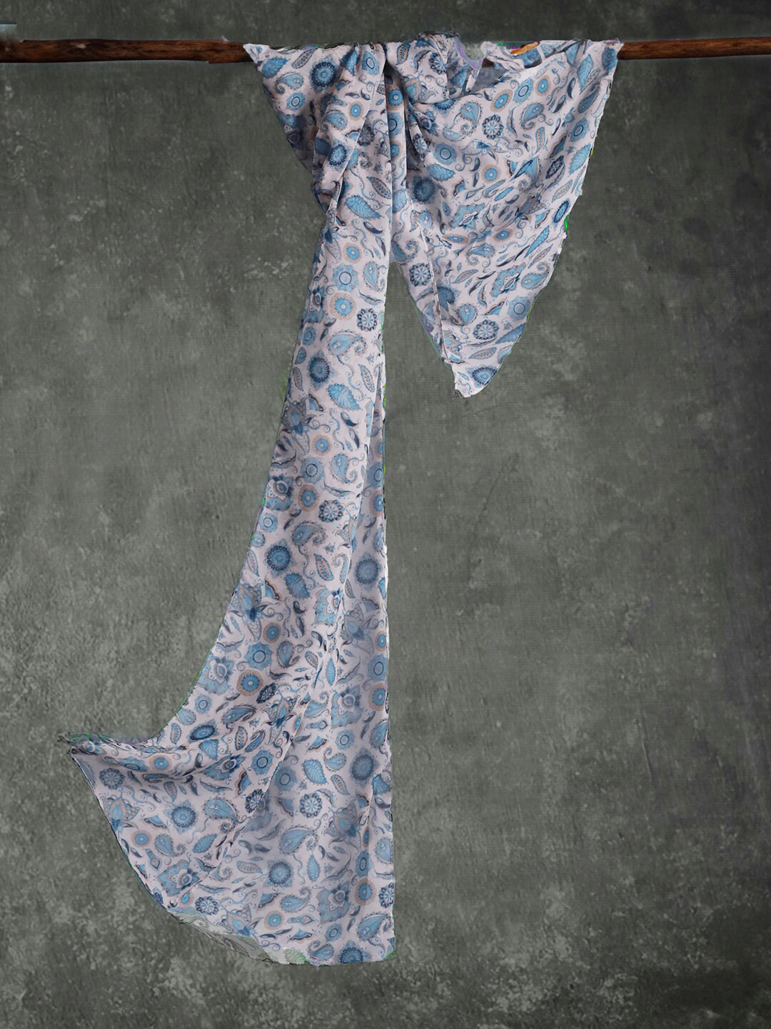 

CrossKulture Abstract Printed Chiffon Scarf, Blue