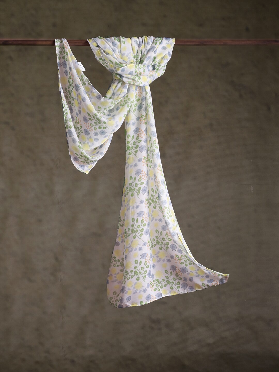 

CrossKulture Women Floral Printed Scarf, White