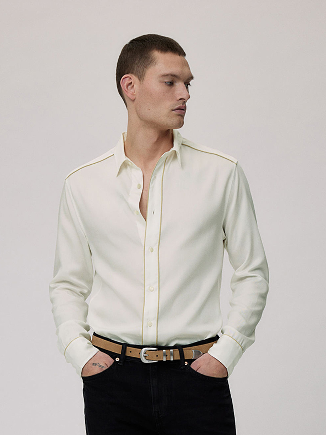 

H&M Slim Fit Lyocell Shirt, White