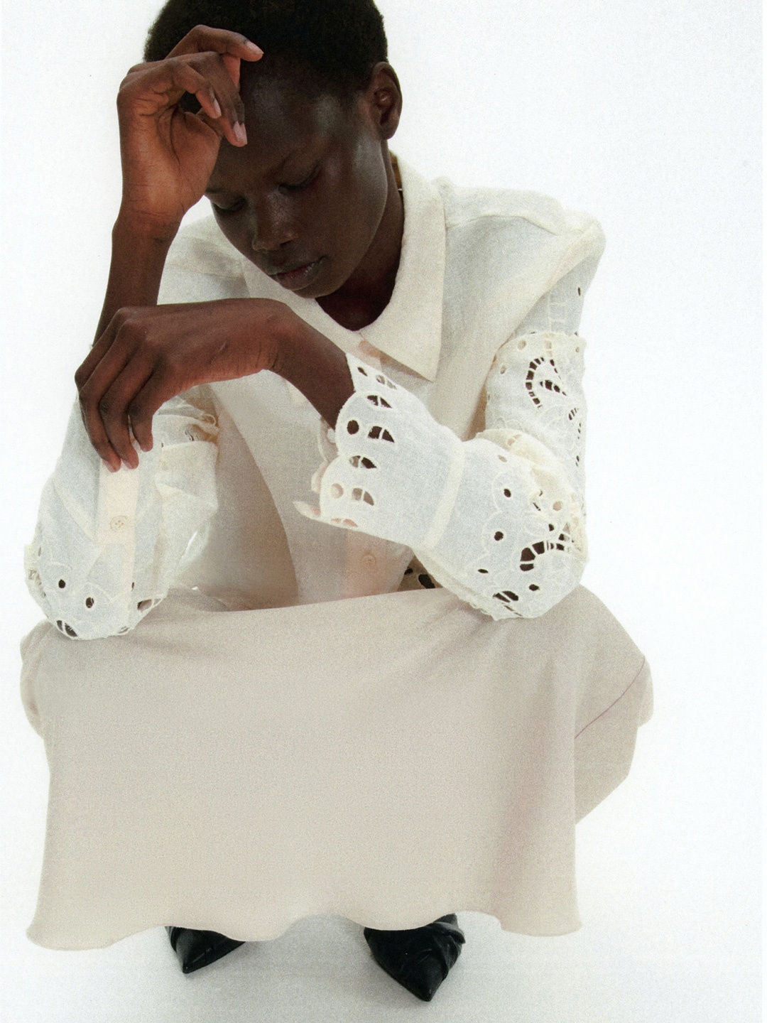 

H&M Broderie Anglaise Shirt, Off white